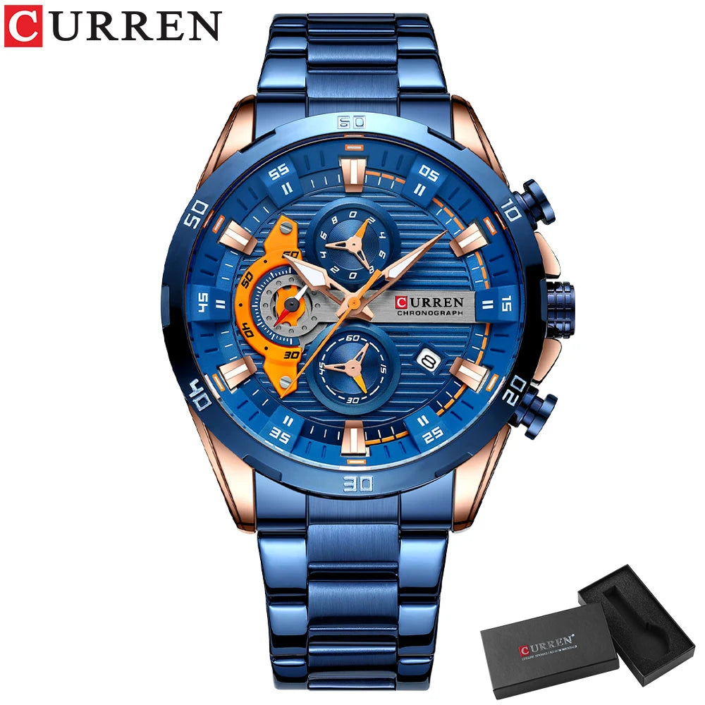 CURREN 8402 Stainless Steel Watches for Men