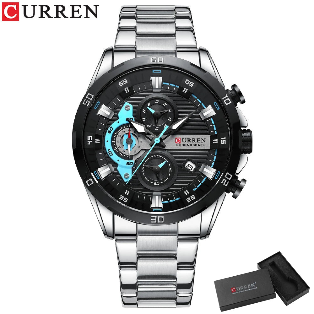 CURREN 8402 Stainless Steel Watches for Men