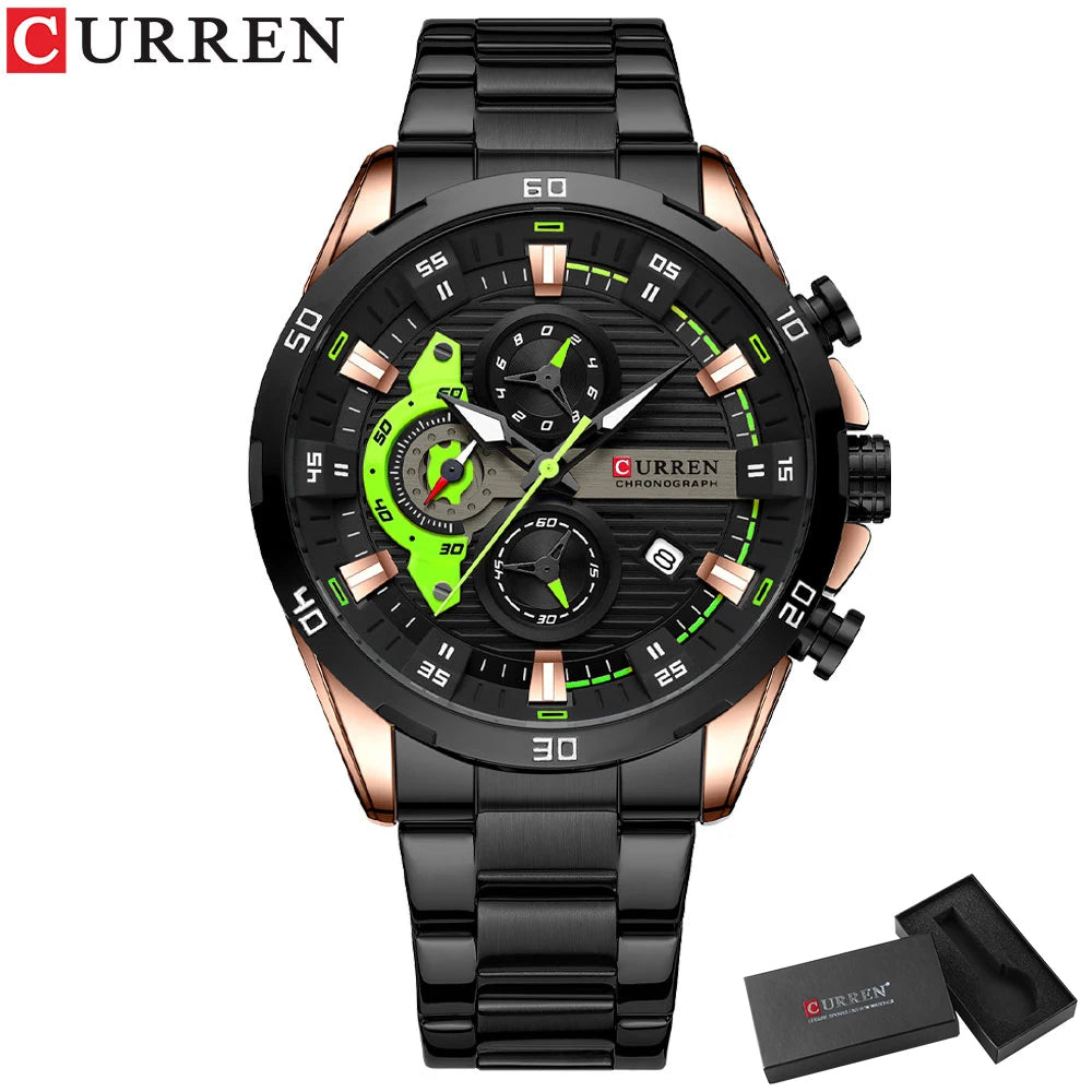CURREN 8402 Stainless Steel Watches for Men