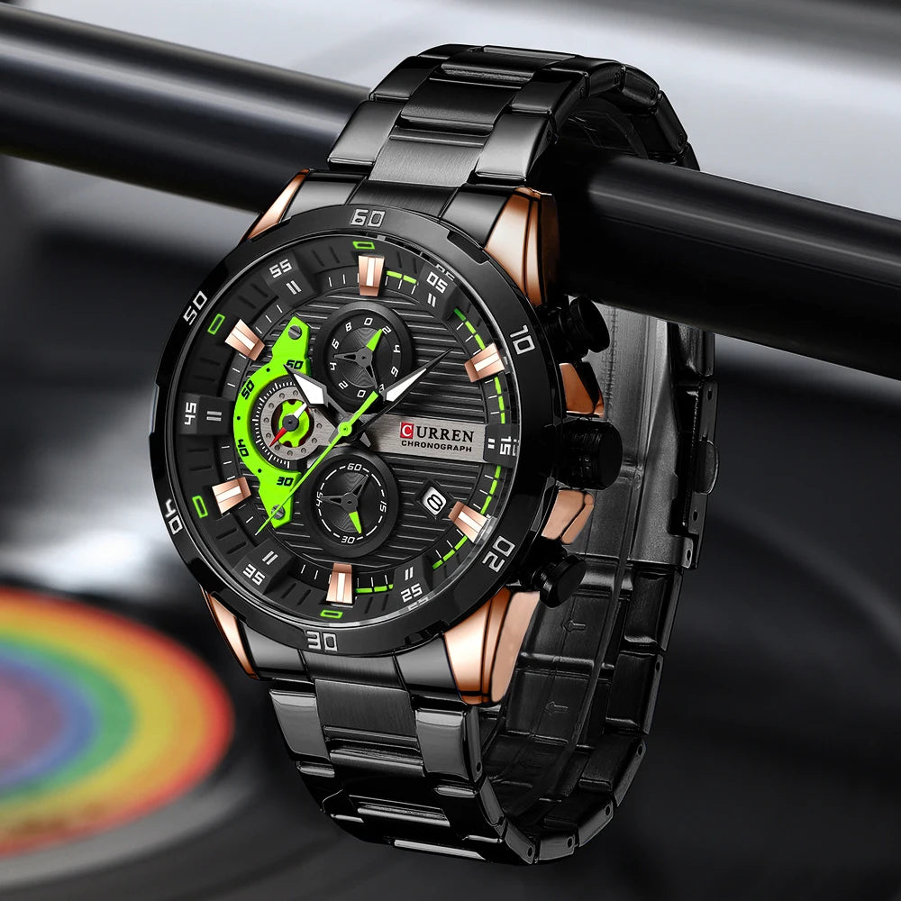 CURREN 8402 Stainless Steel Watches for Men