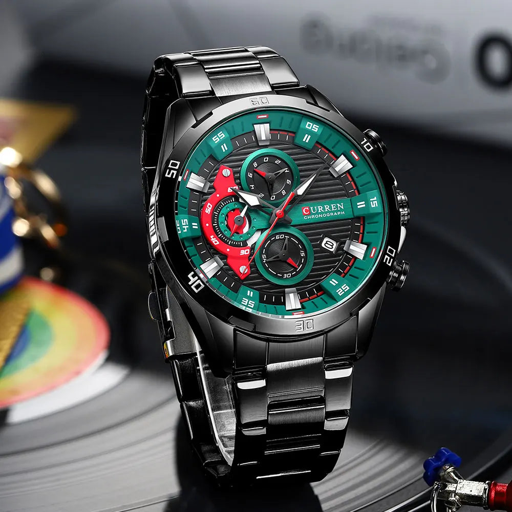 CURREN 8402 Stainless Steel Watches for Men