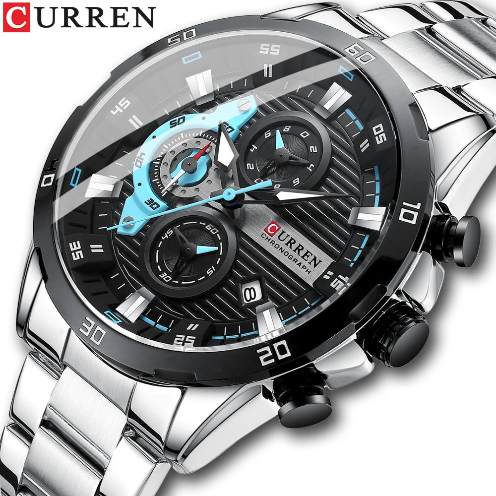 CURREN 8402 Stainless Steel Watches for Men
