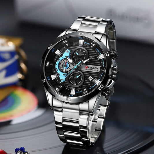 CURREN 8402 Stainless Steel Watches for Men