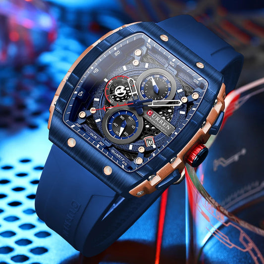 CURREN 8442 Sports Rectangular Watch