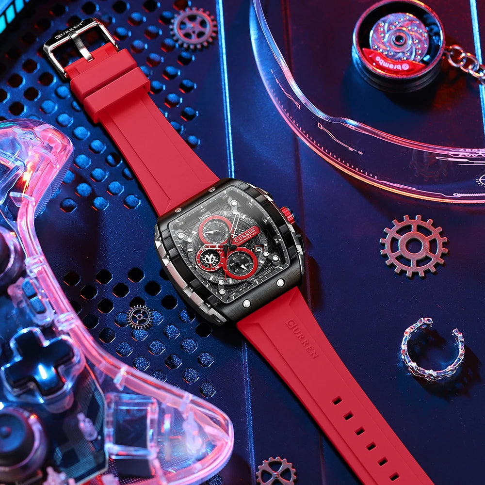 CURREN 8442 Sports Rectangular Watch