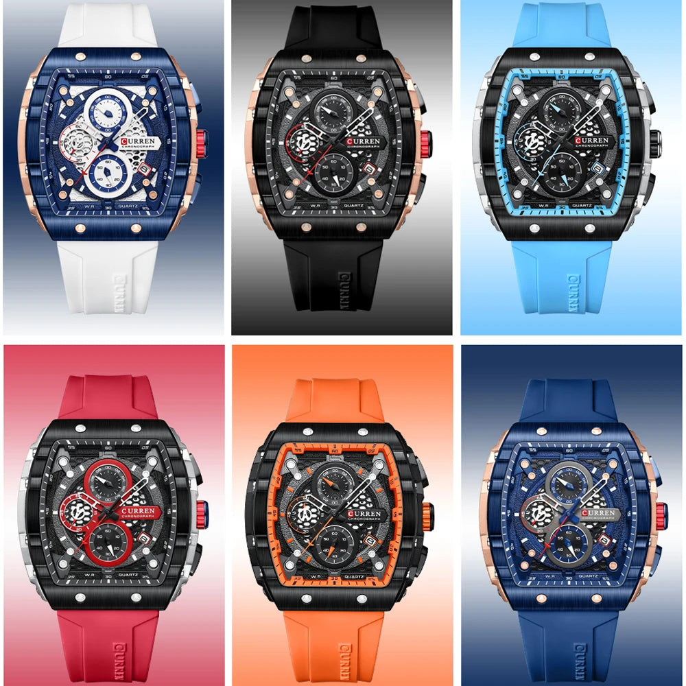 CURREN 8442 Sports Rectangular Watch