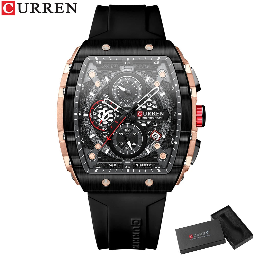 CURREN 8442 Sports Rectangular Watch