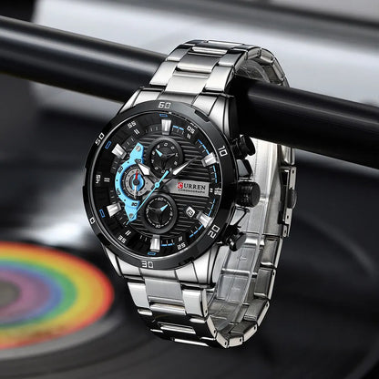 CURREN 8402 Stainless Steel Watches for Men